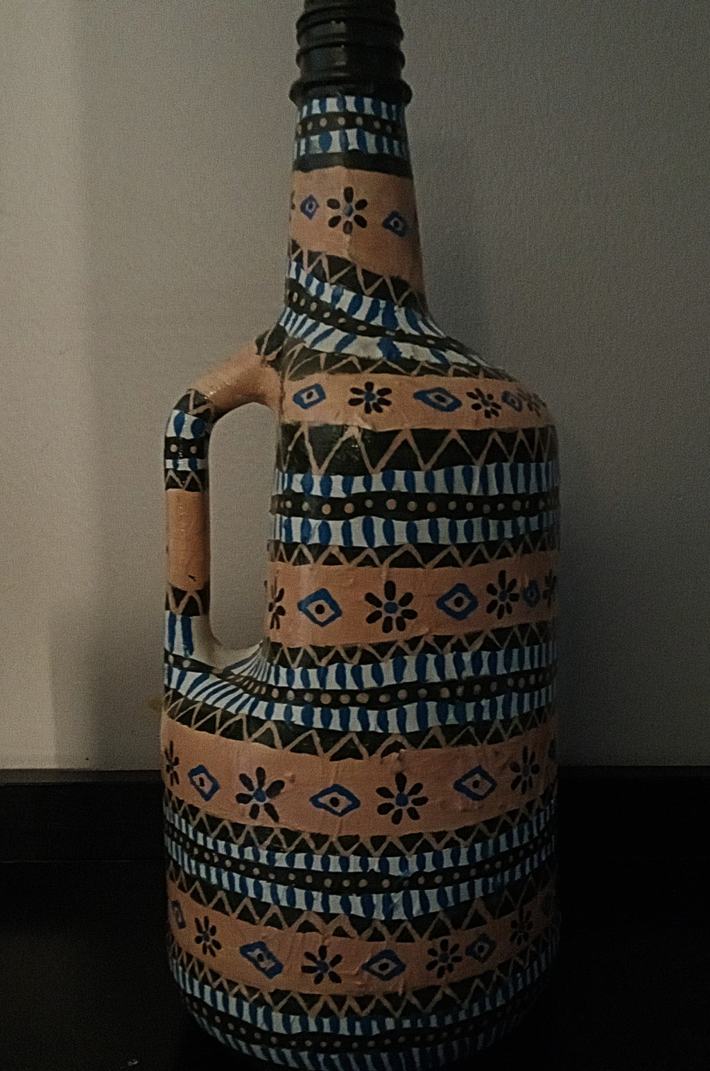 Turquoise, Green, Orange Bottle
