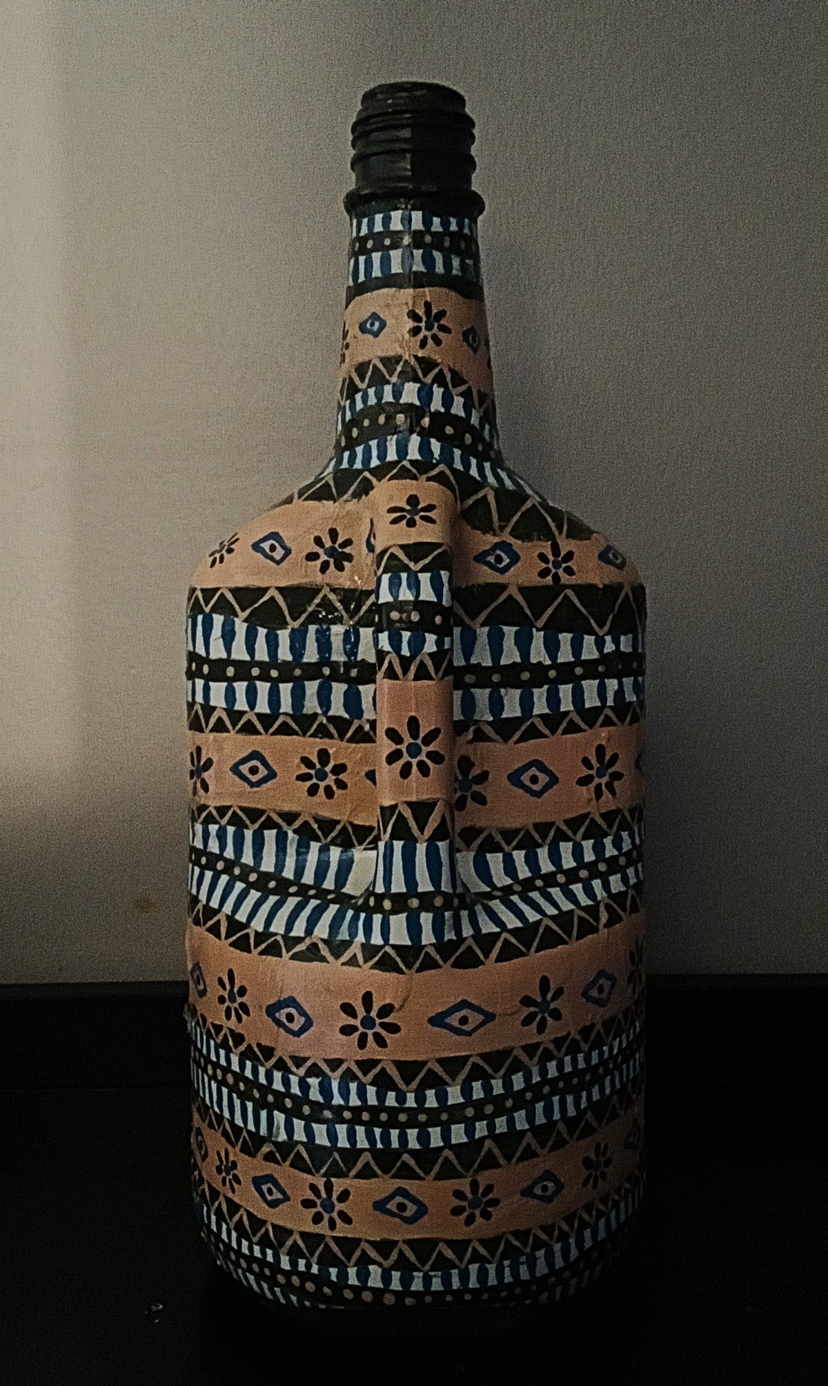 Turquoise, Green, Orange Bottle