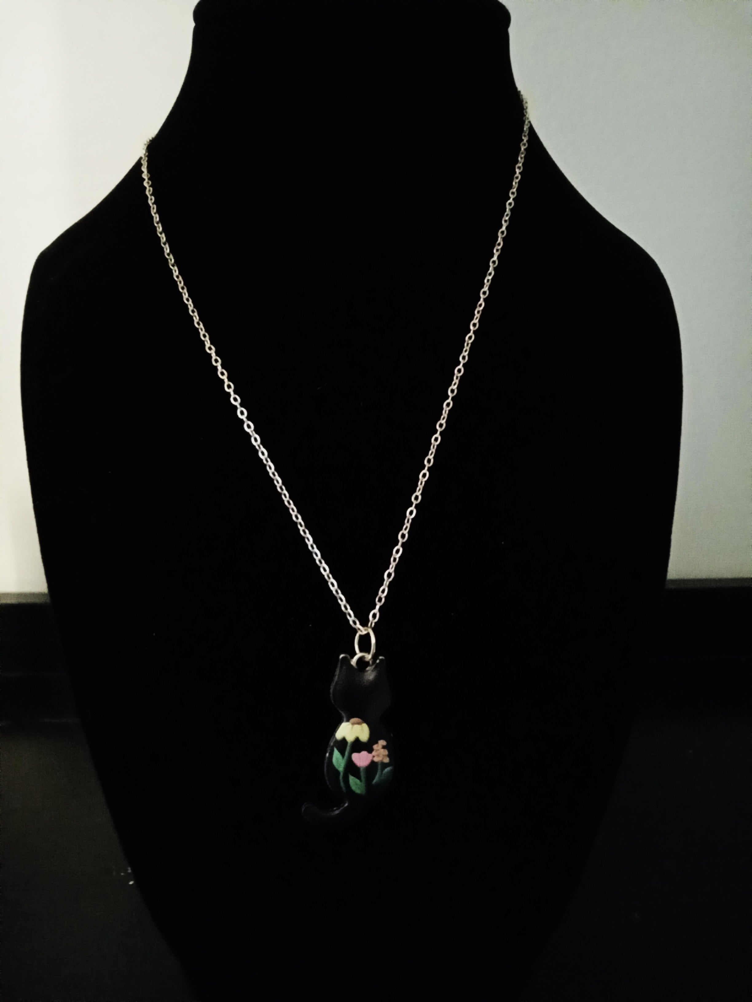 Daffodil Black Cat Necklace