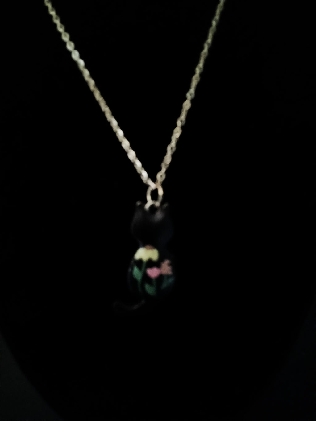 Daffodil Black Cat Necklace